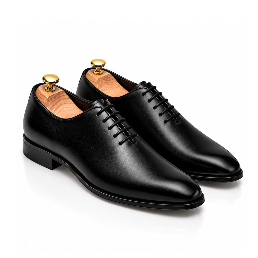 FK-736 – Men's Black Wholecut Synthetic Leather Oxford Formal Shoes