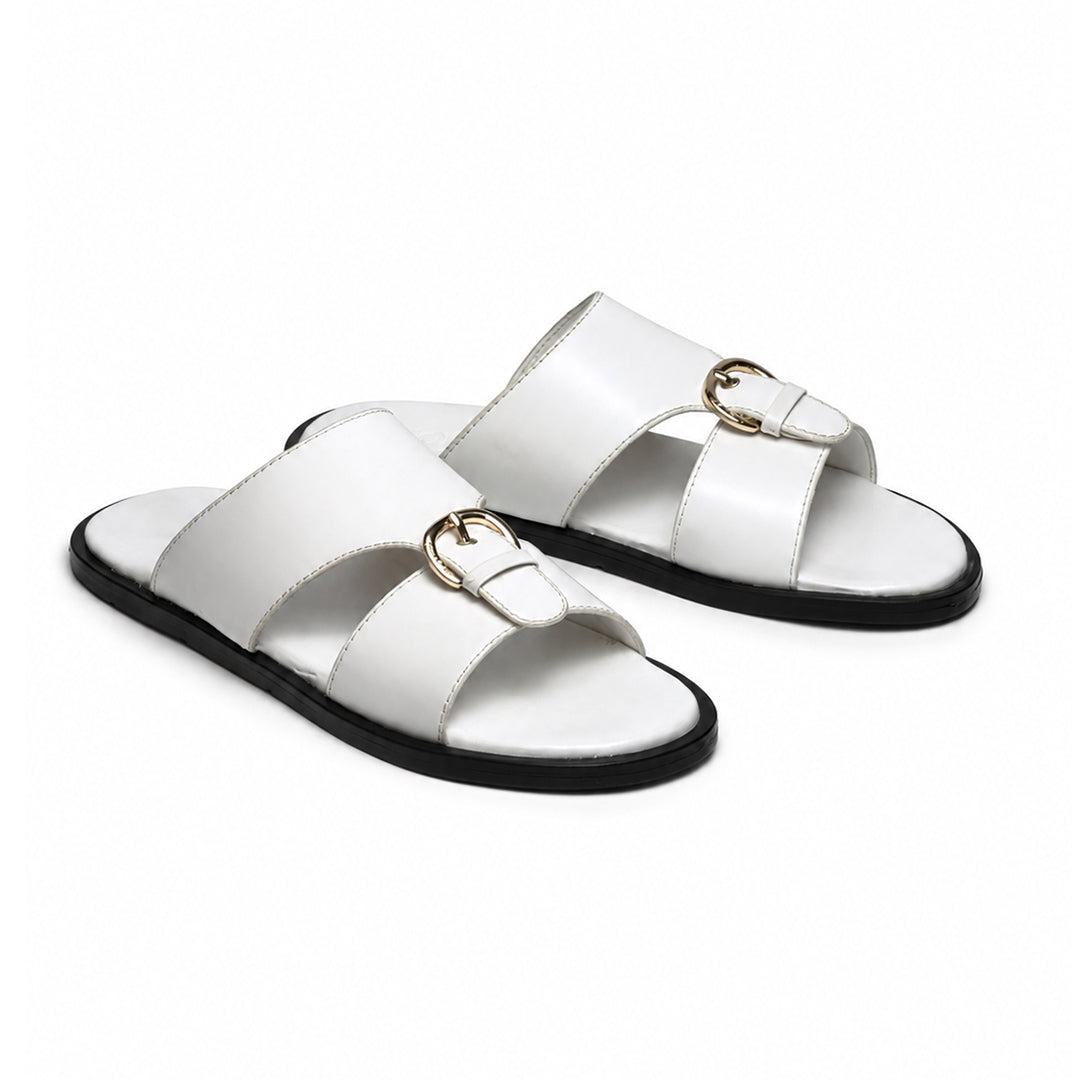 SL-111 | Men's Luxury Casual Slippers – Olive Khaki Textured Synthetic Leather | Anti-Slip Sole