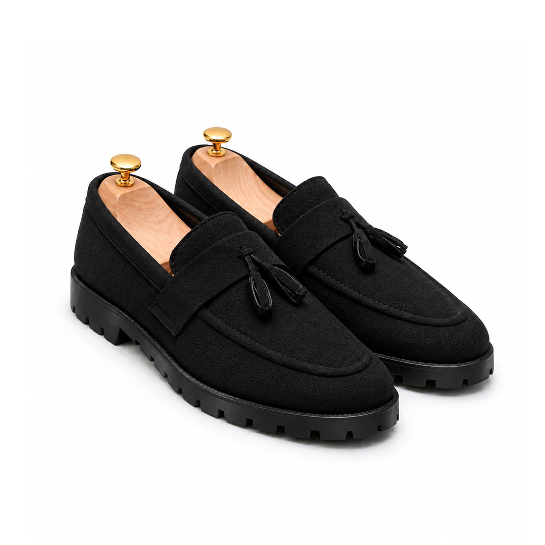 FK-737 – Men's Black Wholecut Synthetic Leather Oxford Formal Shoes