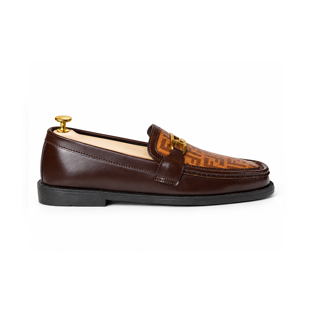 FK-733 – Men's Brown Leather Bit Loafers