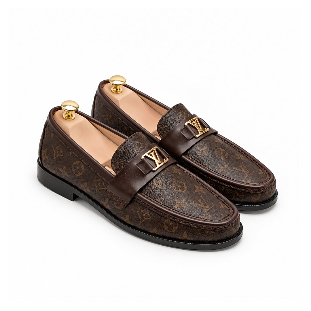 FK-711 | Men's Formal Derby Shoes – Classic Black Synthetic Leather | Anti-Slip Sole