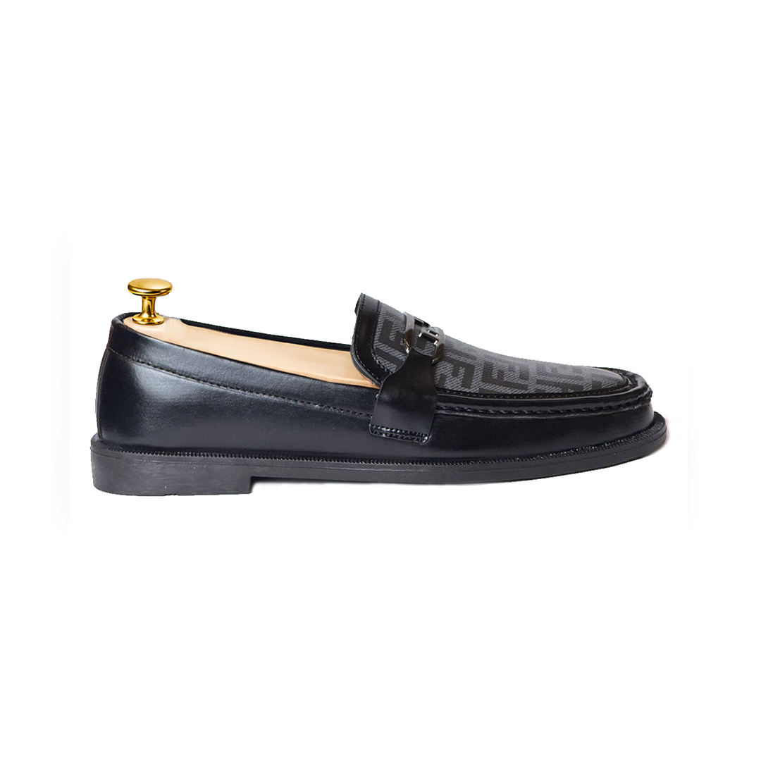 FK-731 – Men's Black Leather Bit Loafers