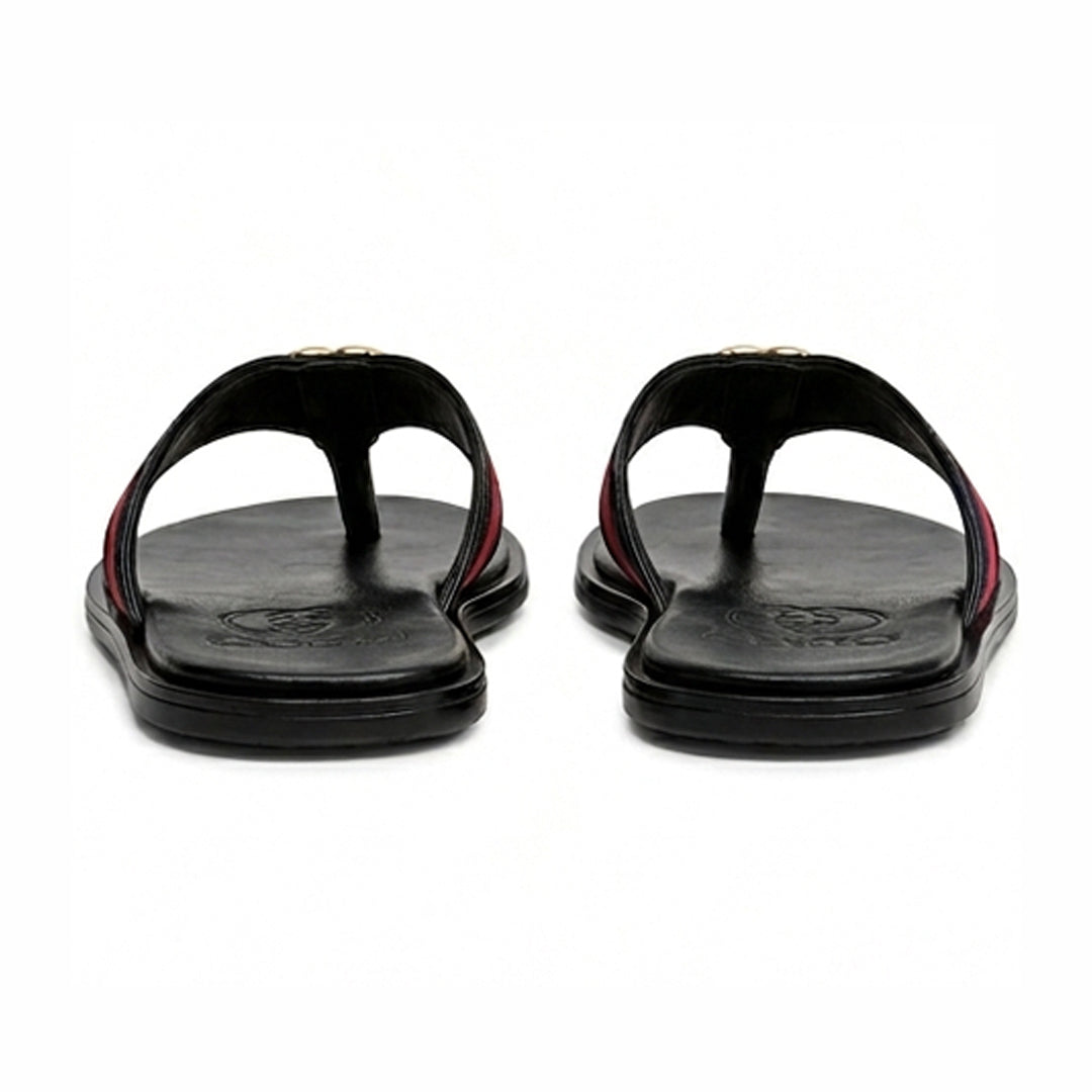SL-108 | Men's Luxury Slippers – Chocolate Brown Lining Textured Synthetic Leather | Anti-Slip