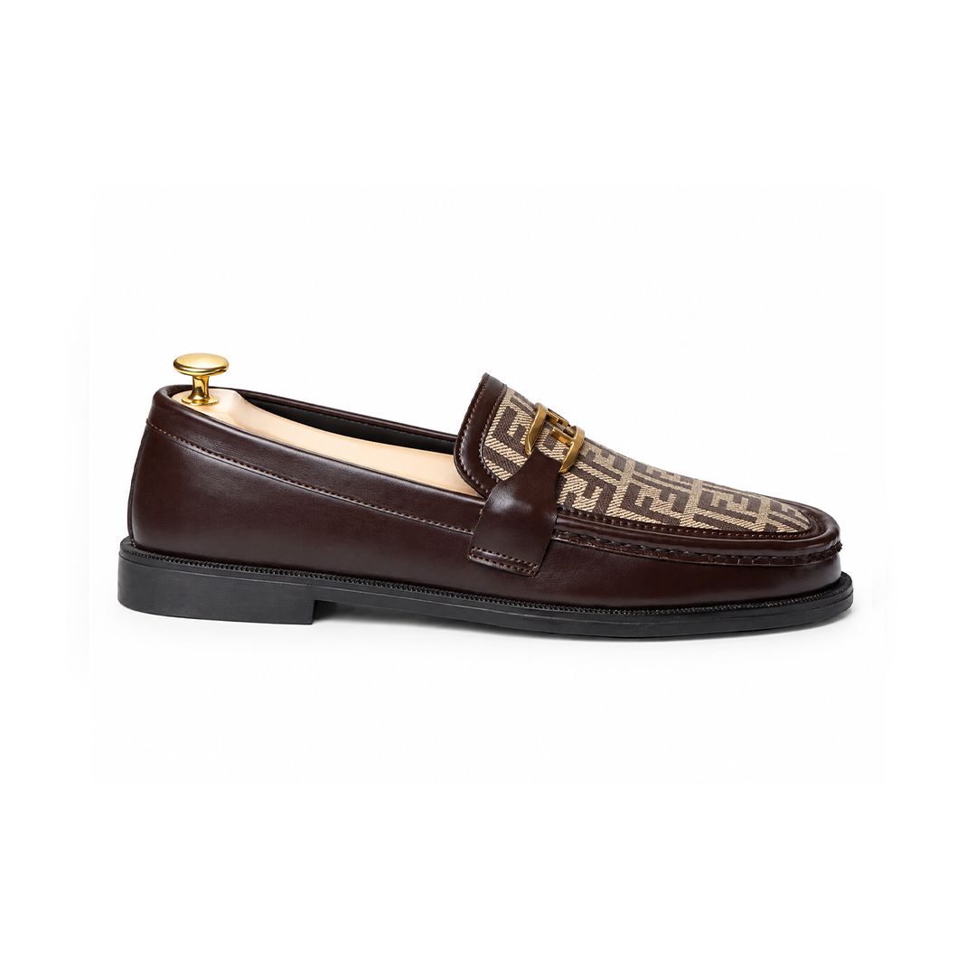 FK-734 – Men's Dark Brown Leather Bit Loafers